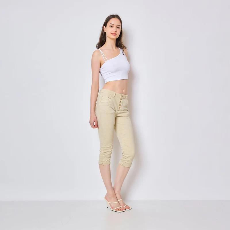 Pantacourts Justine Couleurs Boutons Fantaisies Dorés