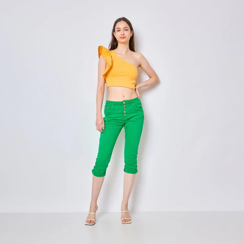 Pantacourts Justine Couleurs Boutons Fantaisies Dorés