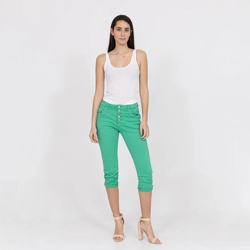 Pantacourts Justine Couleurs Boutons Fantaisies Dorés