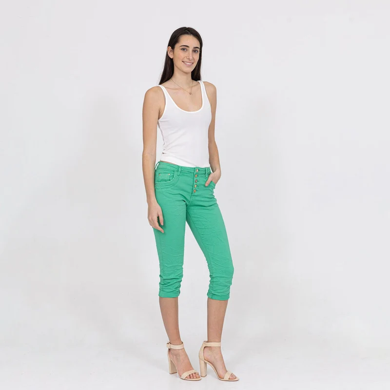Pantacourts Justine Couleurs Boutons Fantaisies Dorés