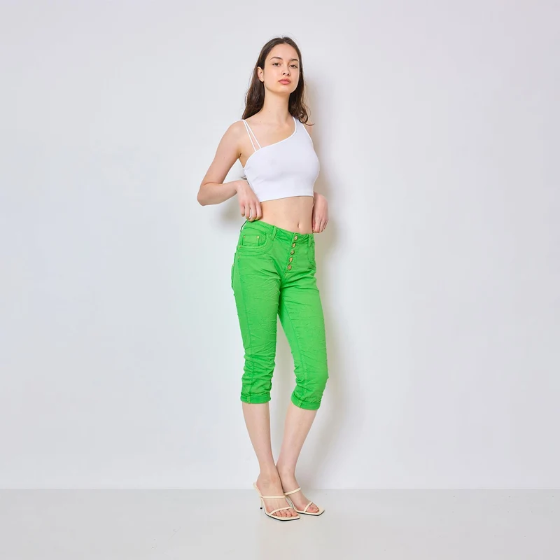 Pantacourts Justine Couleurs Boutons Fantaisies Dorés