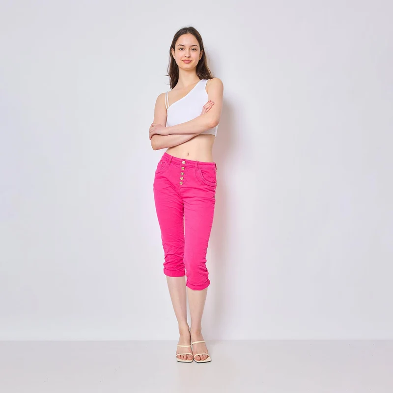 Pantacourts Justine Couleurs Boutons Fantaisies Dorés