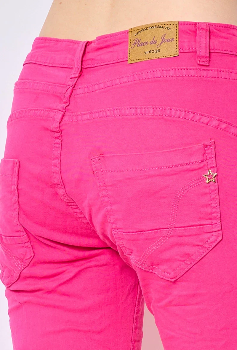 Pantacourts Justine Couleurs Boutons Fantaisies Dorés