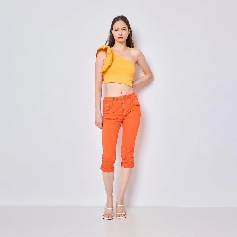 Pantacourts Justine Couleurs Boutons Fantaisies Dorés