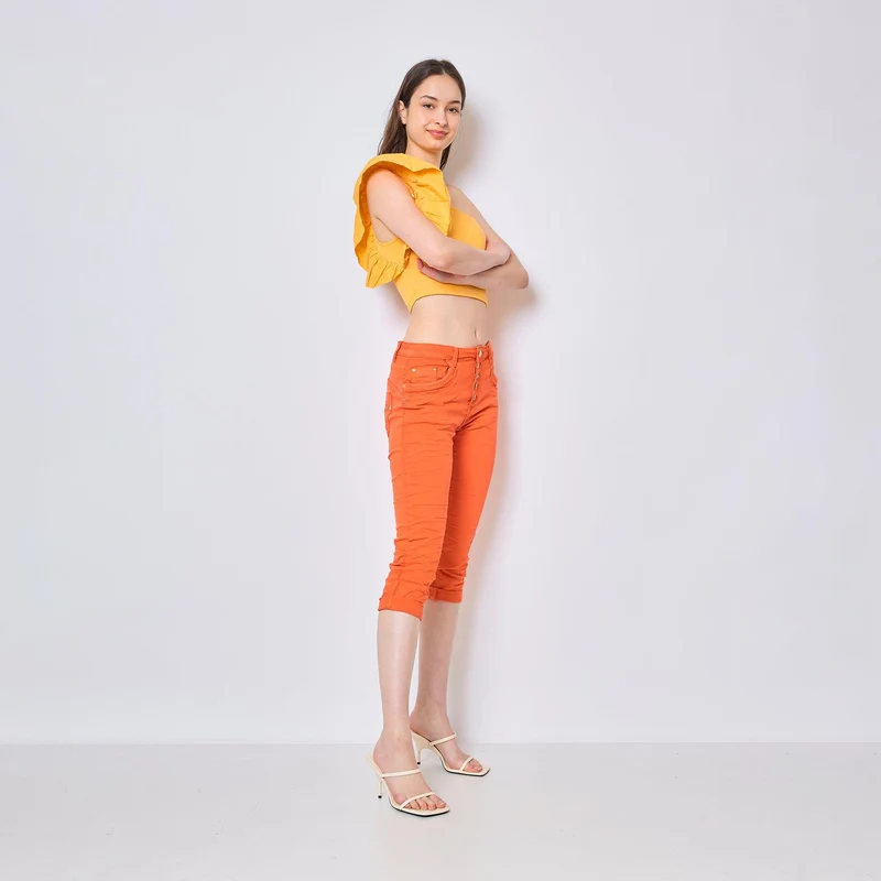Pantacourts Justine Couleurs Boutons Fantaisies Dorés