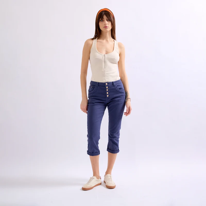 Pantacourts Justine Couleurs Boutons Fantaisies Dorés