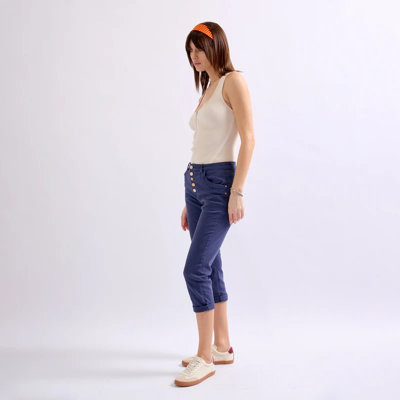 Pantacourts Justine Couleurs Boutons Fantaisies Dorés