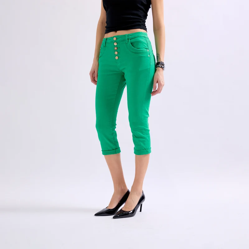 Pantacourts Justine Couleurs Boutons Fantaisies Dorés