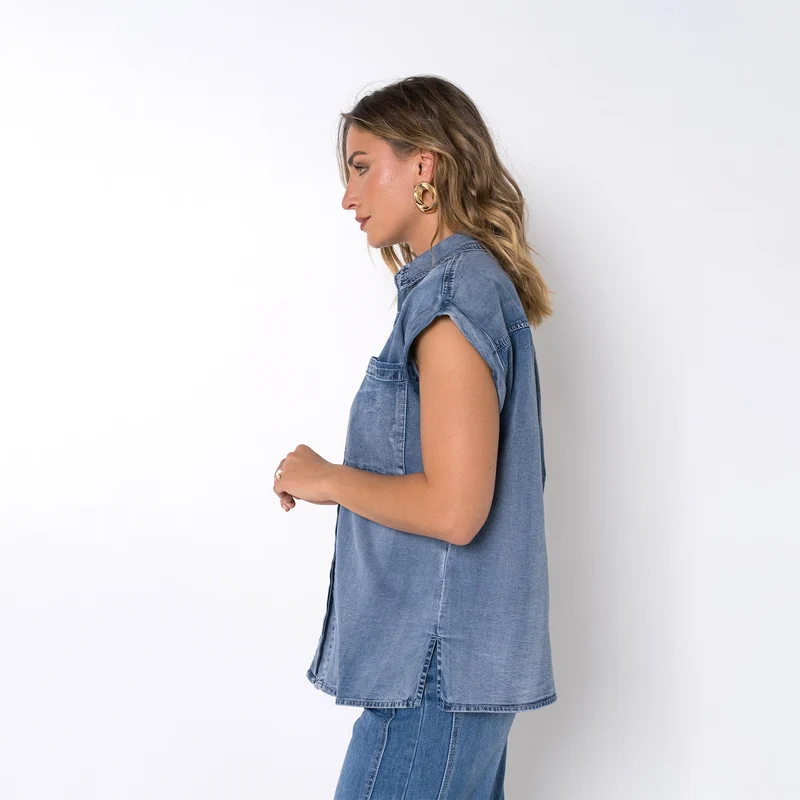 Chemise Jean Manches Courtes