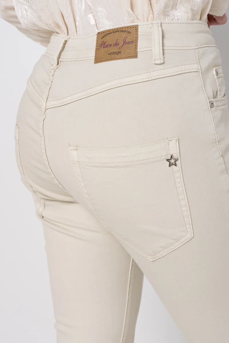 Pantalon Boyfriend à Boutons Fantaisies Argentés Été