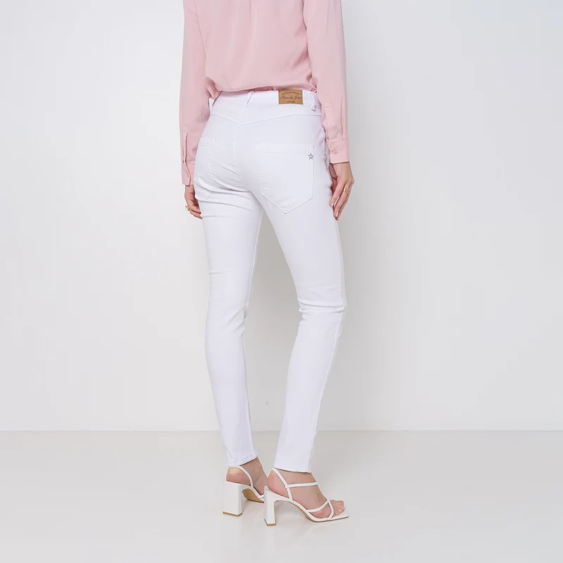 Pantalon Boyfriend à Boutons Fantaisies Argentés Été