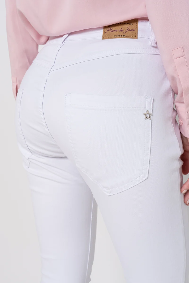 Pantalon Boyfriend à Boutons Fantaisies Argentés Été