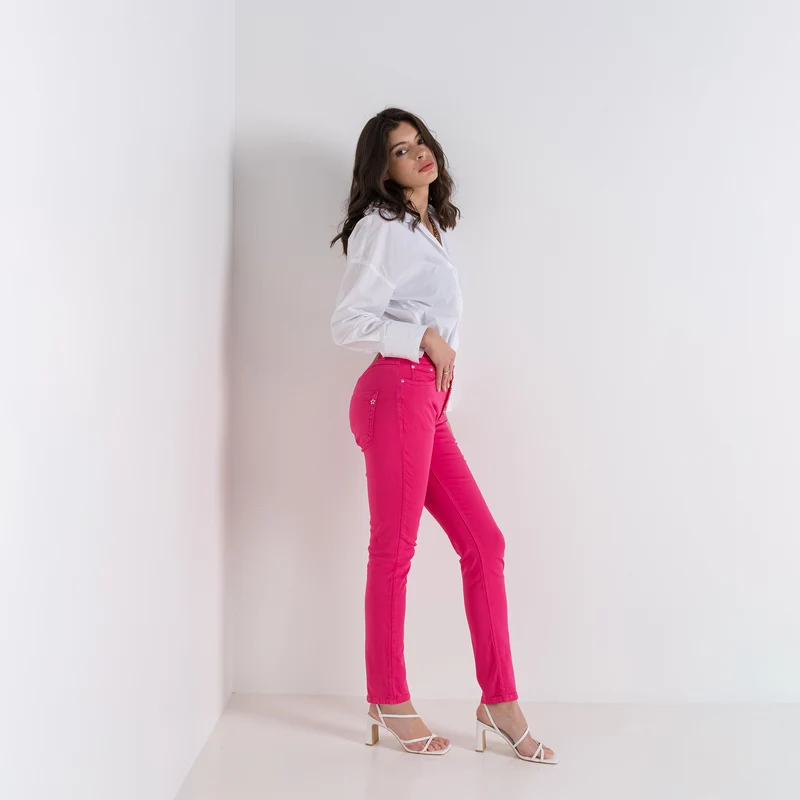 Pantalon Boyfriend à Boutons Fantaisies Argentés Été