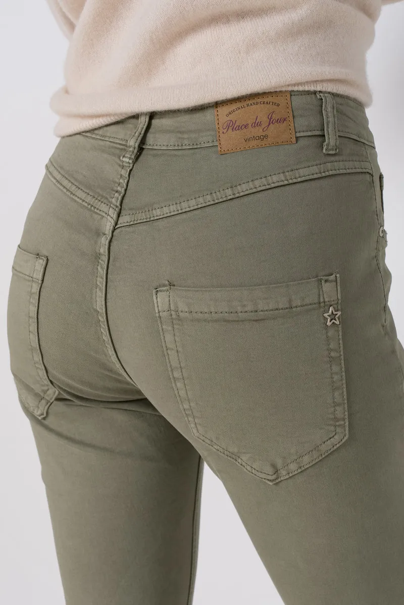 Pantalon Boyfriend à Boutons Fantaisies Argentés Été