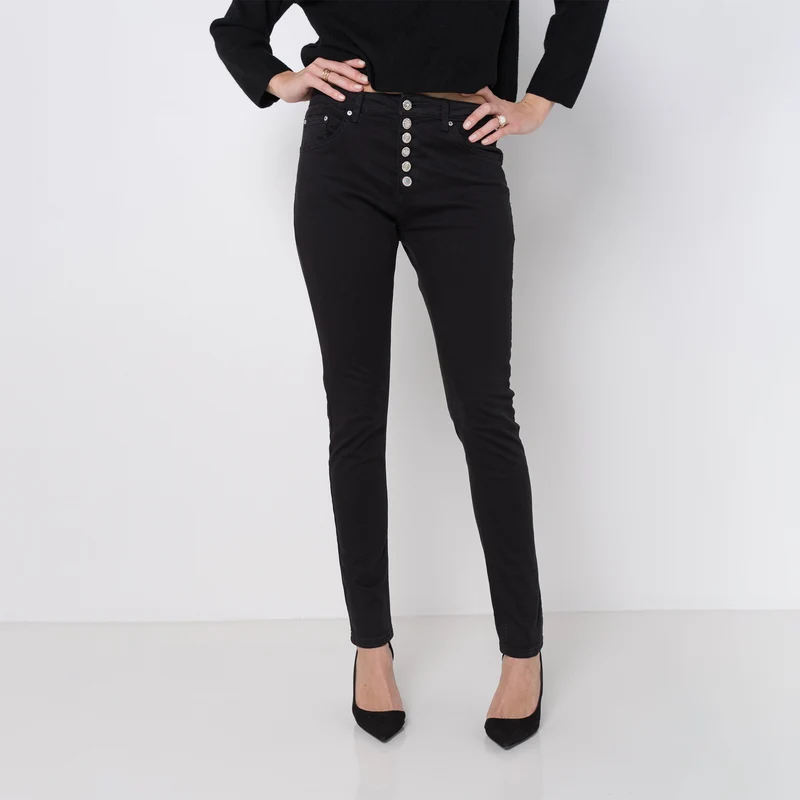 Pantalon Boyfriend à Boutons Fantaisies Argentés Été