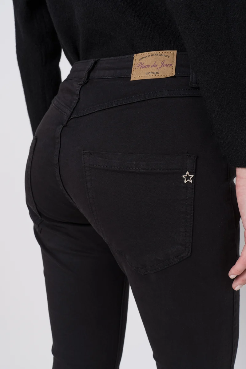 Pantalon Boyfriend à Boutons Fantaisies Argentés Été