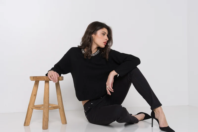 Pantalon Boyfriend à Boutons Fantaisies Argentés Été