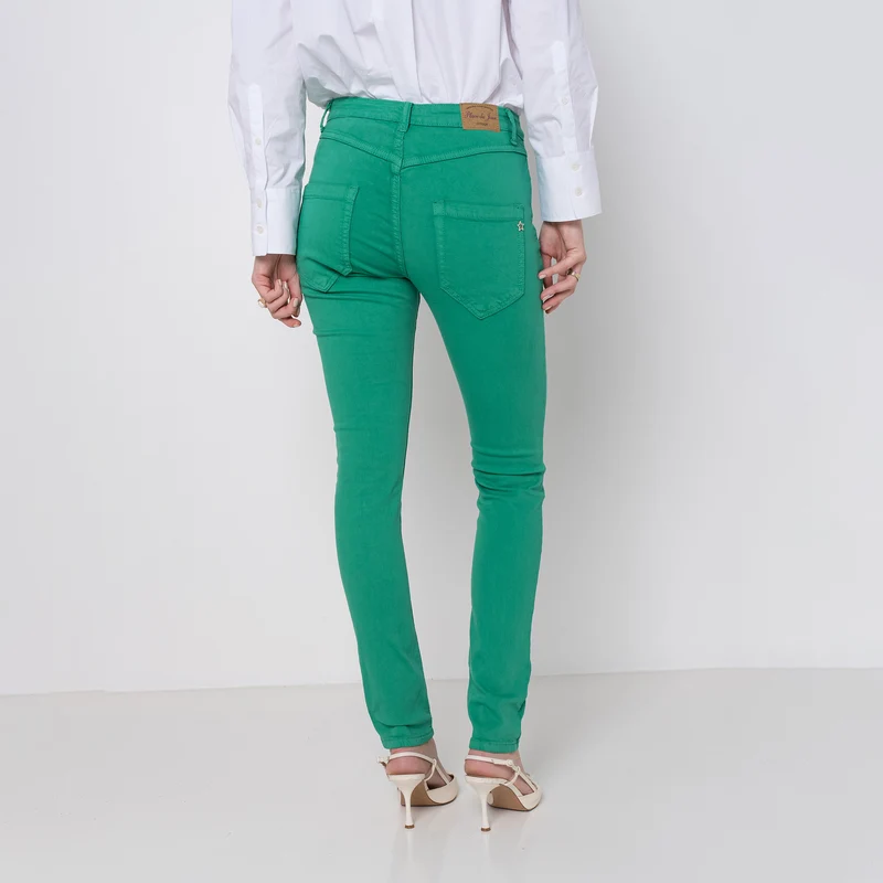 Pantalon Boyfriend à Boutons Fantaisies Argentés Été