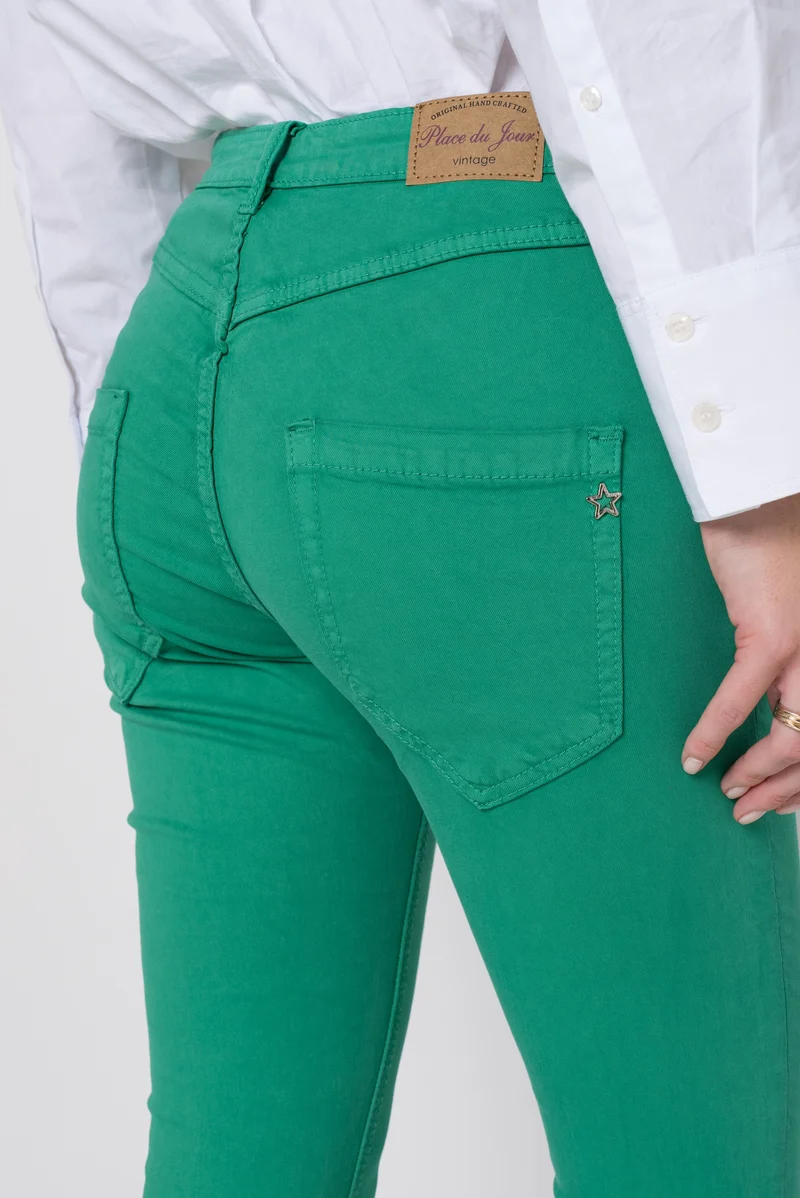 Pantalon Boyfriend à Boutons Fantaisies Argentés Été