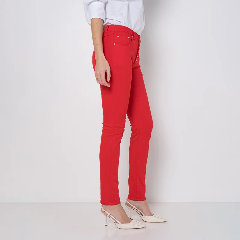 Pantalon Boyfriend à Boutons Fantaisies Argentés Été