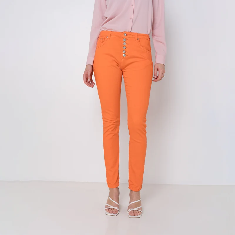 Pantalon Boyfriend à Boutons Fantaisies Argentés Été