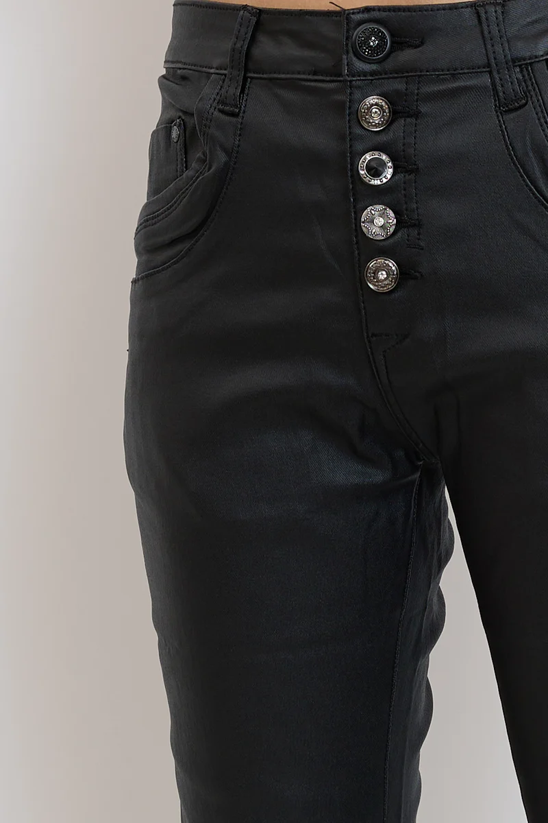 Boyfriend Simili Cuir Boutons Fantaisies