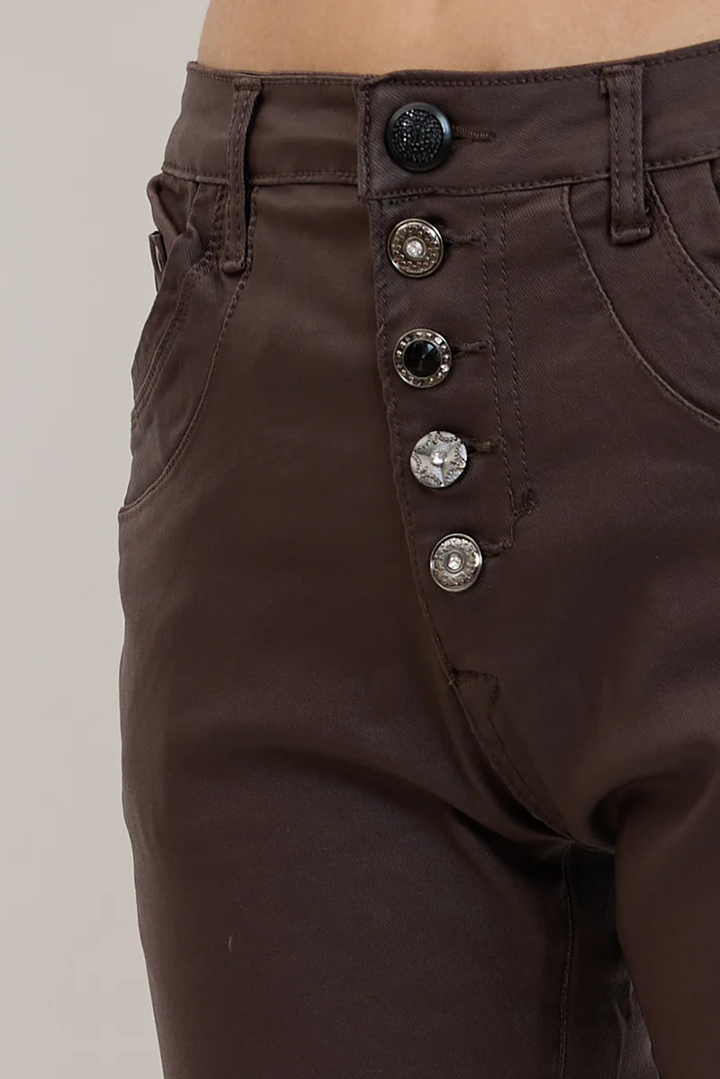 Boyfriend Simili Cuir Boutons Fantaisies
