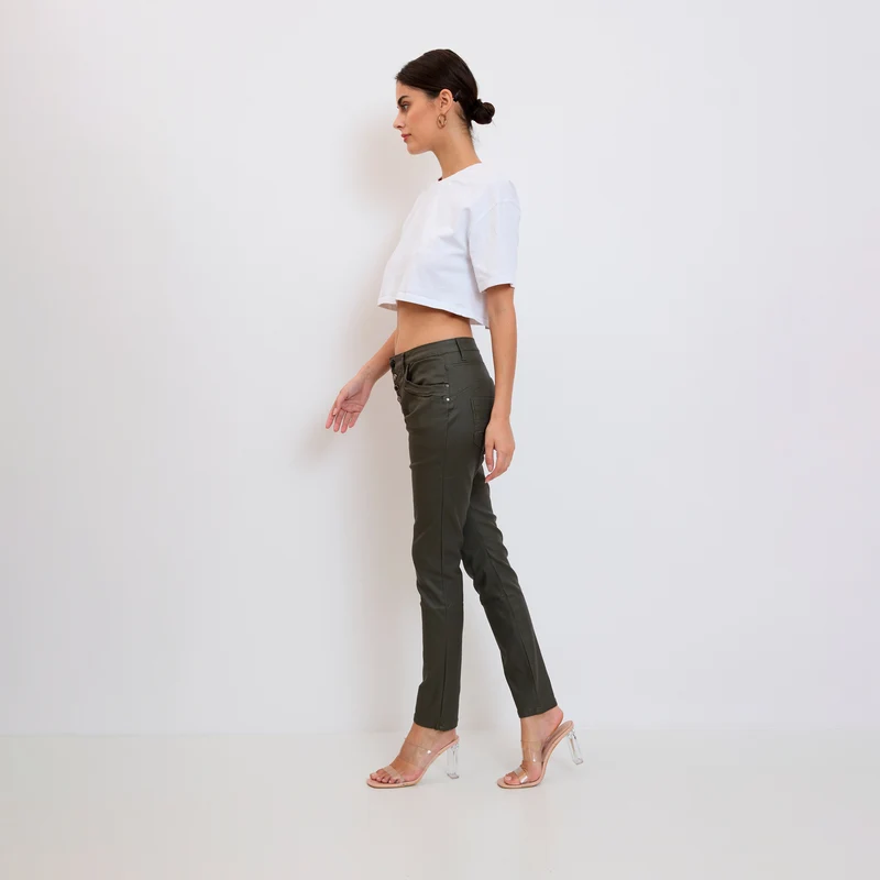 Boyfriend Simili Cuir Boutons Fantaisies