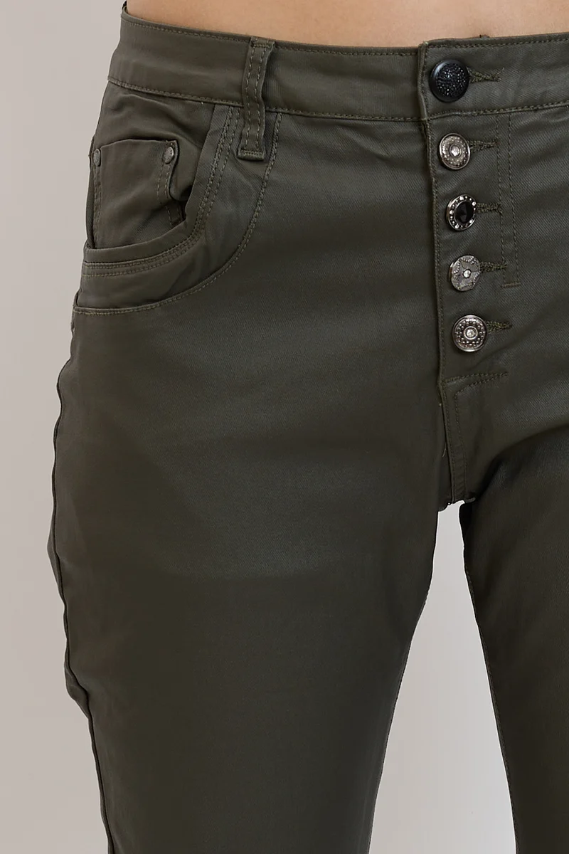 Boyfriend Simili Cuir Boutons Fantaisies