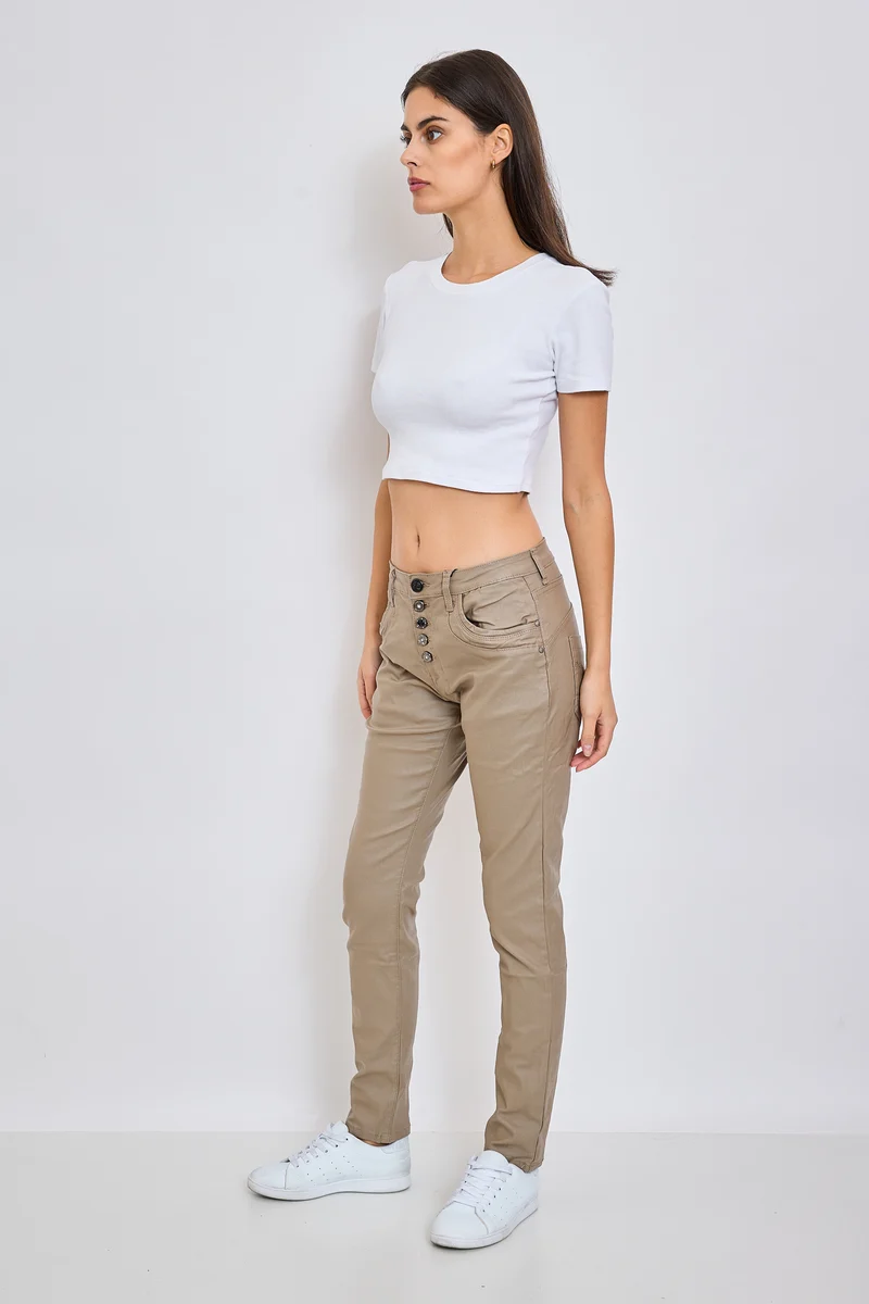 Boyfriend Simili Cuir Boutons Fantaisies