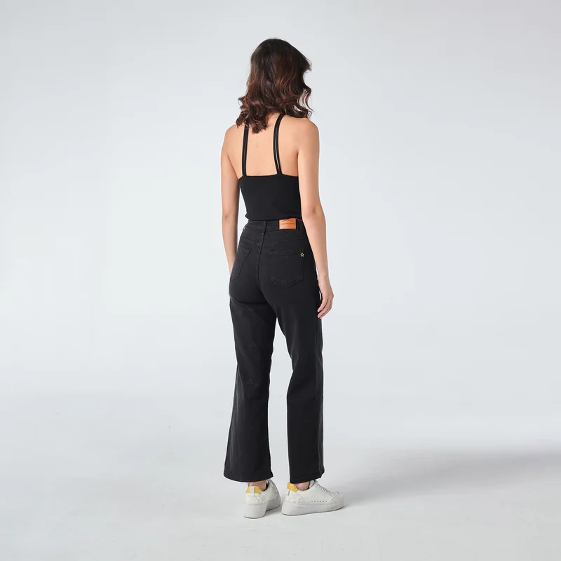 Pantalon Évasée Poche Plaquée
