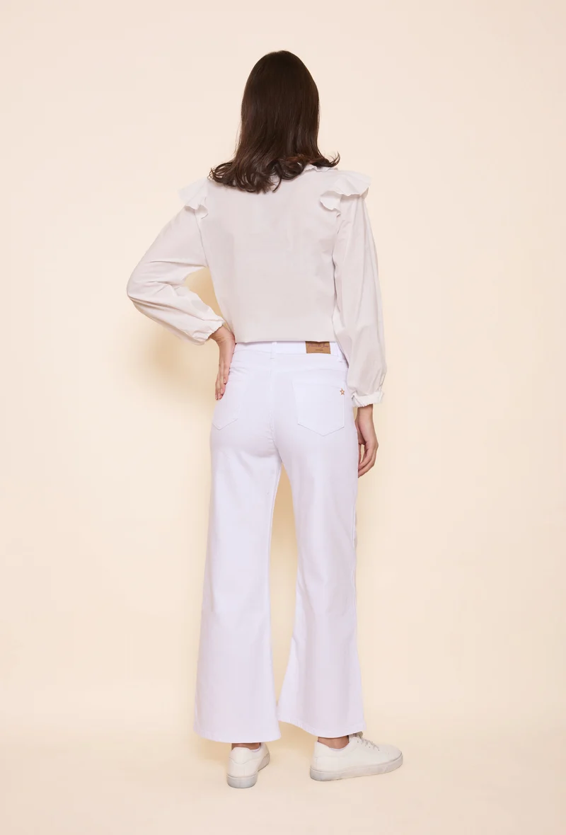 Pantalon Évasée Poche Plaquée