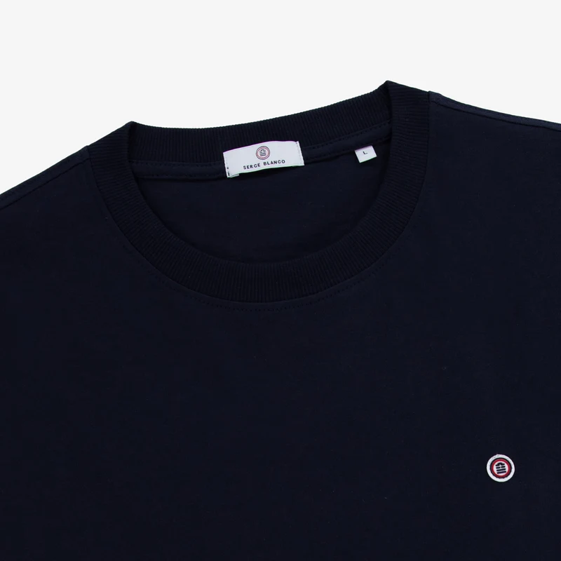 T-shirt manches courtes Théo en coton bleu marine