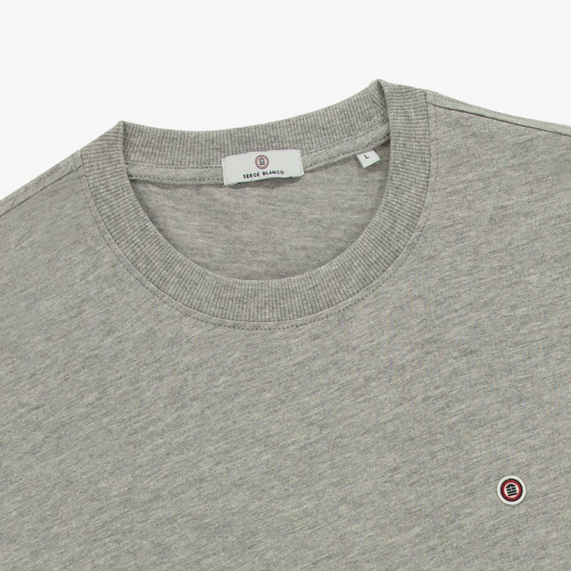 T-shirt manches courtes Théo en coton gris chiné