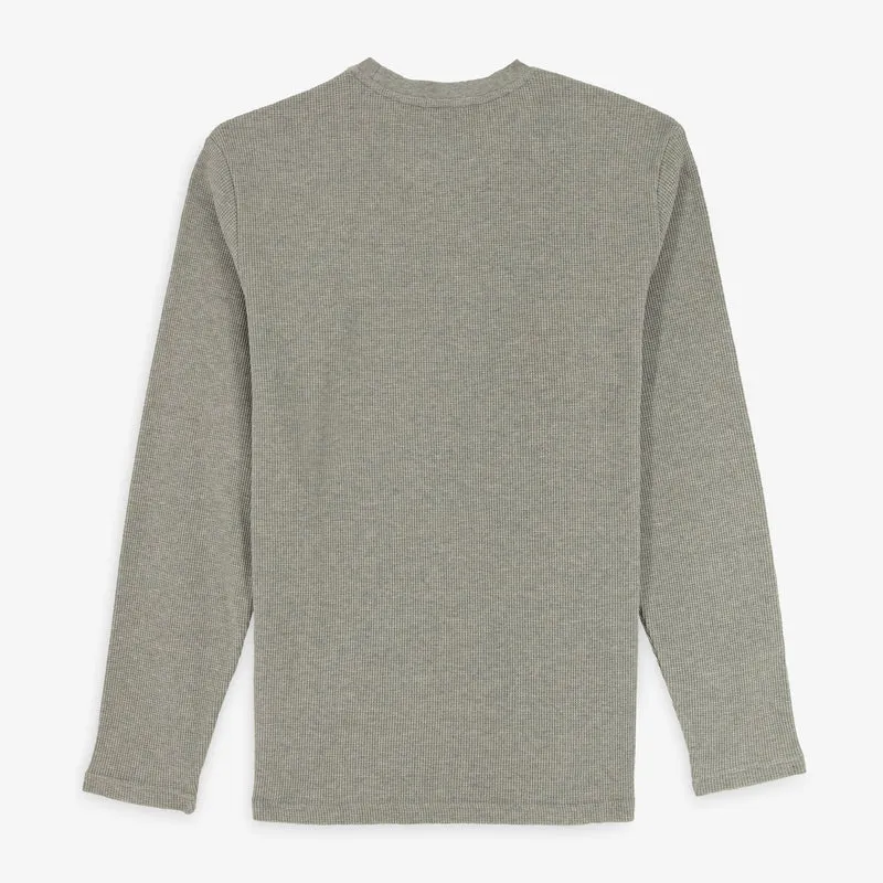 T-shirt manches longues Telo en coton gaufré gris chiné