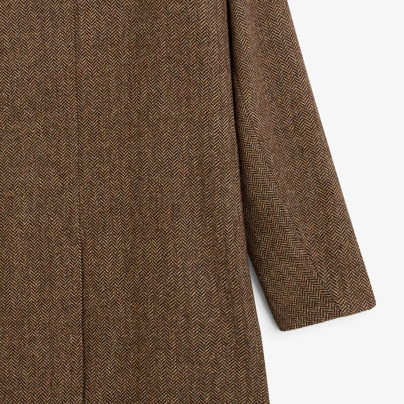 Manteau chevron laine mélangée marron Dante