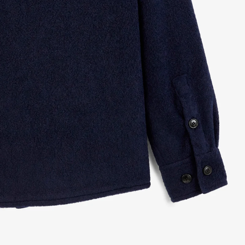 Veste Worker doublée lainage bleu marine foncé Trap