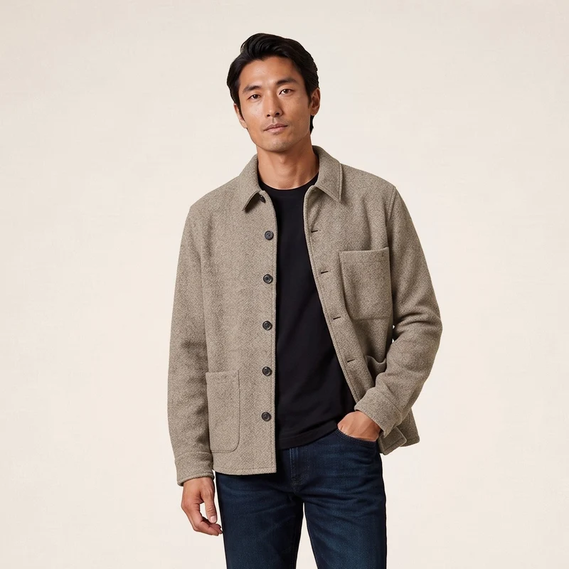 Veste Worker doublée lainage gris Trap