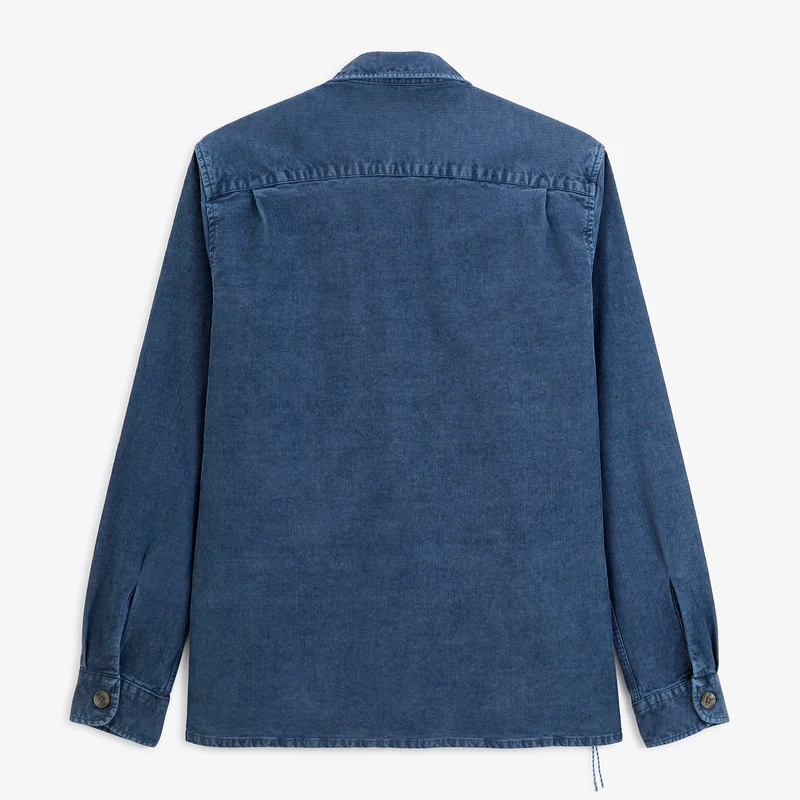 Surchemise zippée velours côtelé effet délavé bleue SBPLAY