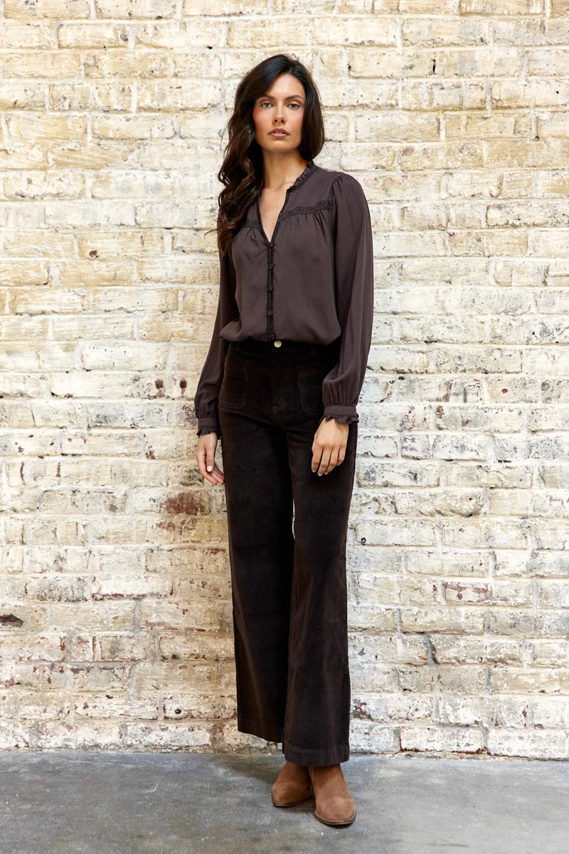 Atlanty - Pantalon large en velours