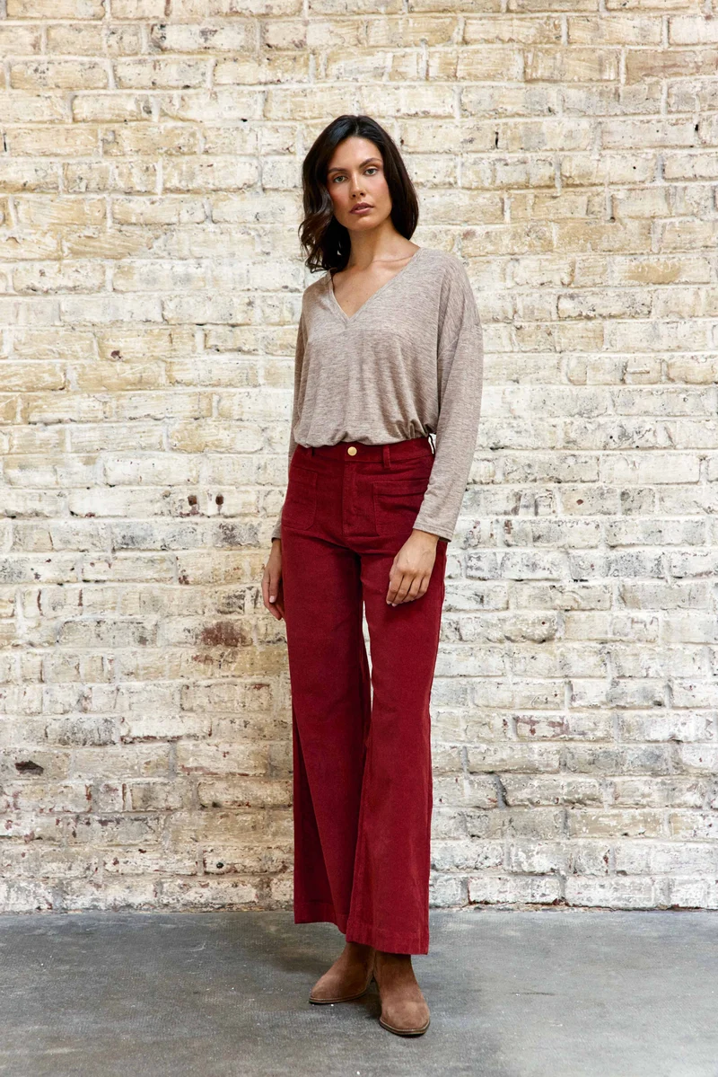 Atlanty - Pantalon large en velours
