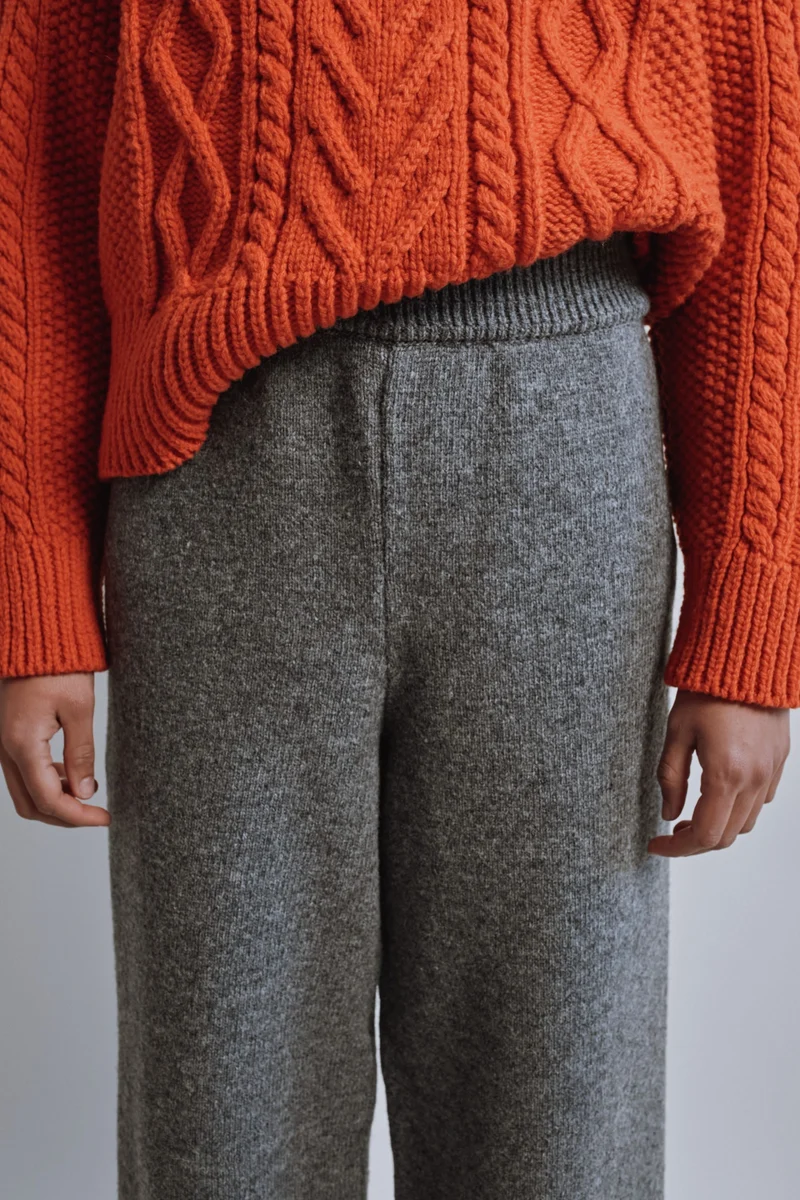 HELENE Knit Pants in Merino Wool - Ash Grey