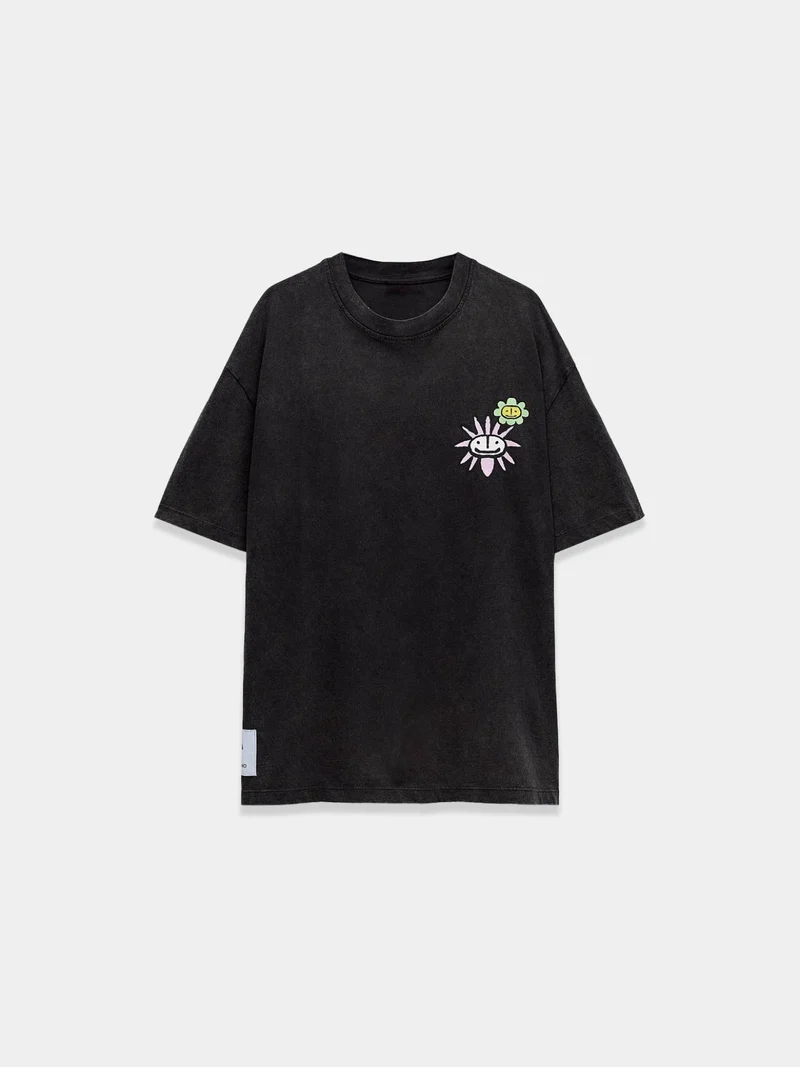 Black T-shirt with print