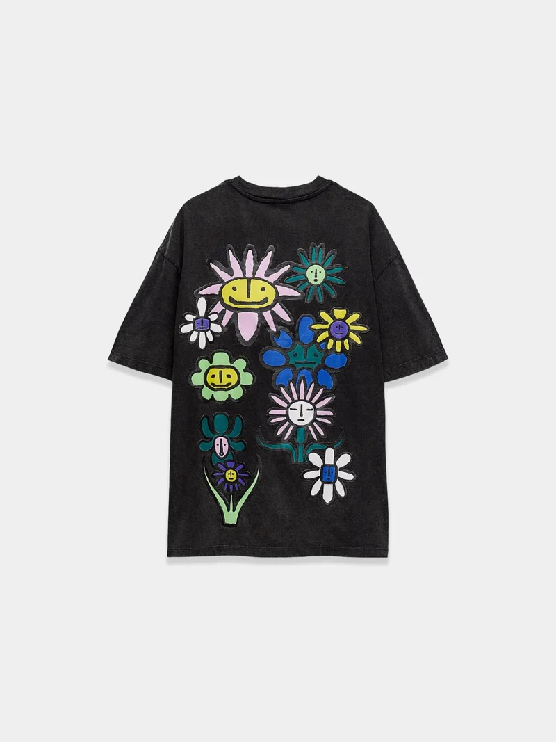 Black T-shirt with print
