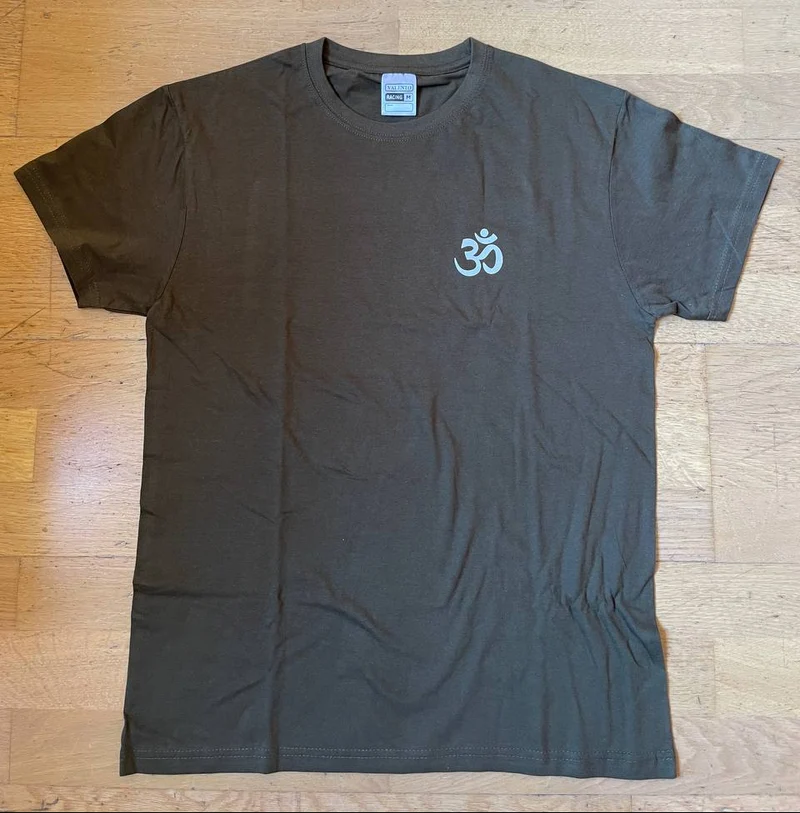 T-shirt de yoga unisexe en coton vert standard - Taille S mini blanc Om