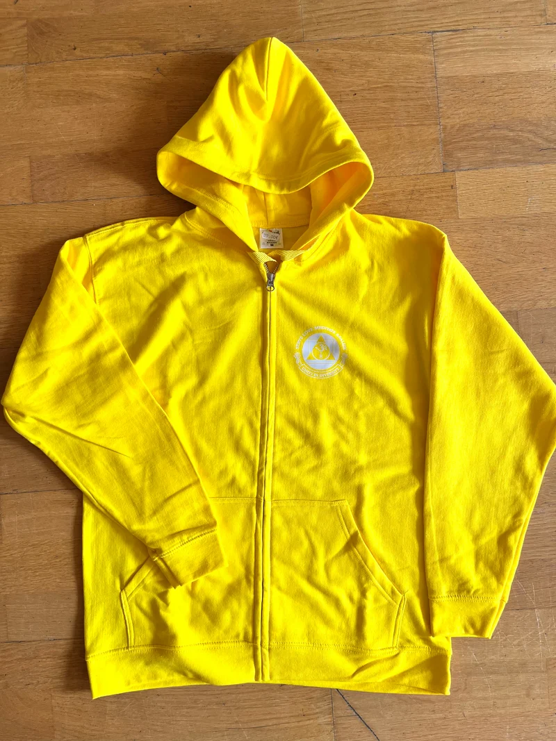 Veste à capuche zippée unisexe pour homme - Jaune avec logo « True world order TWO »