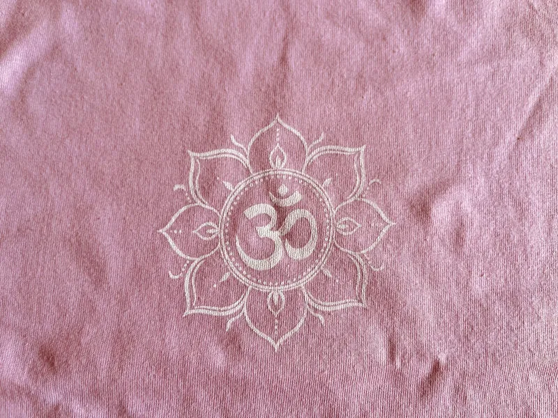 T-shirt de yoga en coton standard rose pour enfants avec motif de fleur de lotus Om