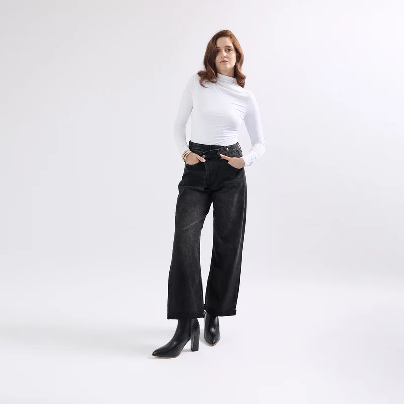 Jean Loose Fermeture Asymétrique