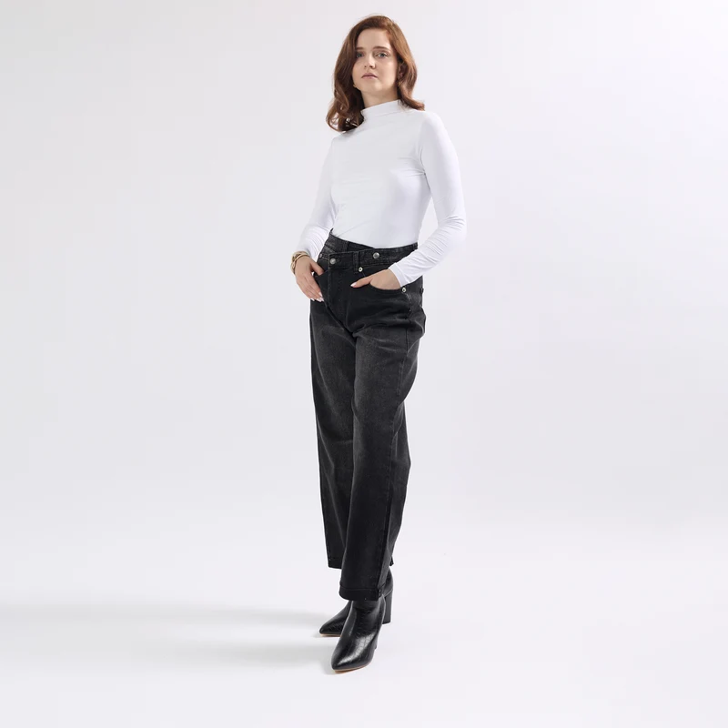 Jean Loose Fermeture Asymétrique