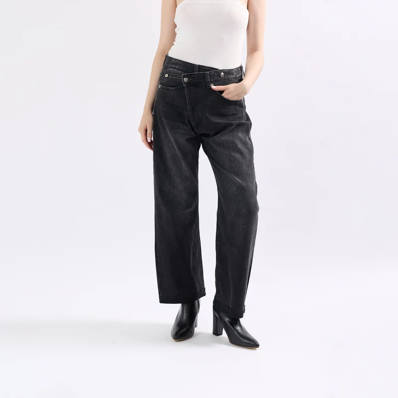 Jean Loose Fermeture Asymétrique